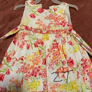 Floral Kids Dress - Pink and Yellow